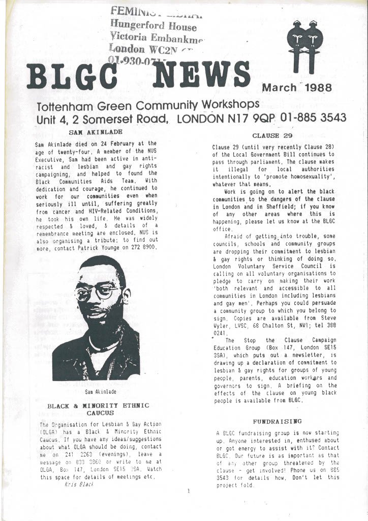BLGC Newsletter March 1988