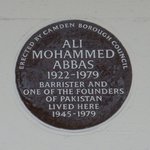 Photo of commemorative plaque for Ali Mohammed Abbas' home in London