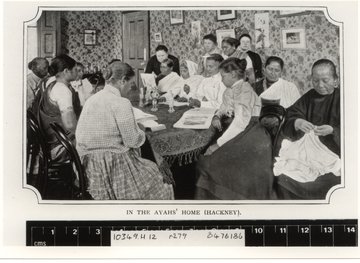 Photo inside the Ayahs' Home 1904