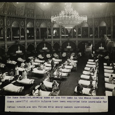 Photo of Indian soldiers in Dome Hospital Brighton 1915