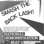 Photo of a Smash the Backlash Demonstration Leaflet