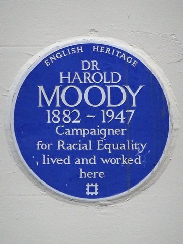 Photo of the Harold Moody Blue Plaque