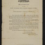 Copy of the Proclamation, dated Allahabad 1 Nov 1858, by the Queen in Council, announcing the transference of the government of India from the East India Company to the Crown.