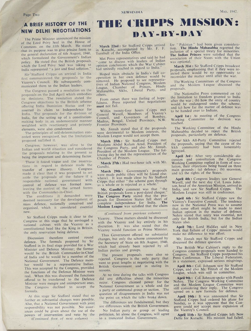 NewsIndia, Nehru Answers Cripps, page 2
