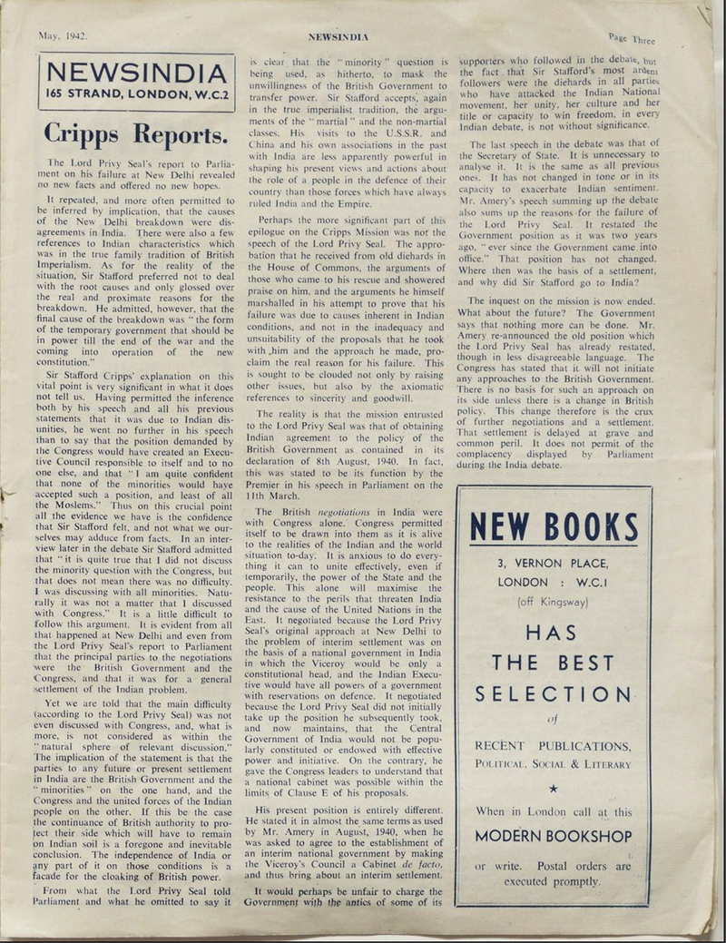 NewsIndia, Nehru Answers Cripps, page 3