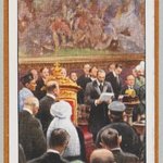 Drawing depicting the opening of the Indian Round table Conference