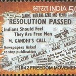 Photo of commemorative stamp for Quit India Movement