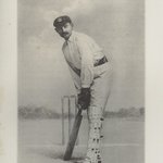 Portrait of Ranjitsinhji playing cricket