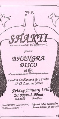 Poster advertising a Shakti bhangra discos even