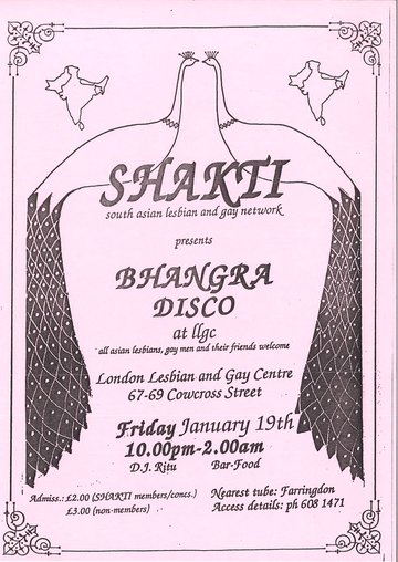 Poster advertising a Shakti bhangra discos even